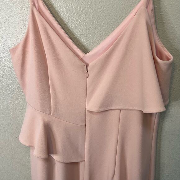 Calvin Klein Pink Ruffle Sleeveless Midi Dress Size 8 - Picture 3 of 7